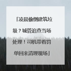凌晨偷倒建筑垃圾？城管追查当场处理！司机带着罚单回来清理现场
