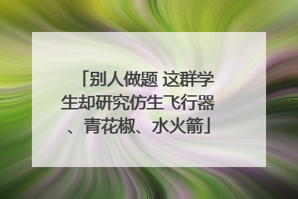 别人做题 这群学生却研究仿生飞行器、青花椒、水火箭