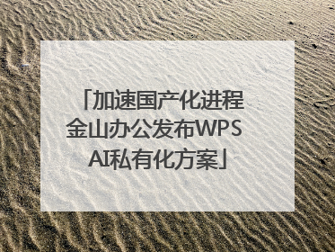 加速国产化进程 金山办公发布WPS AI私有化方案
