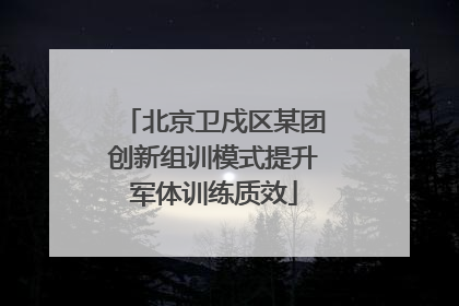 北京卫戍区某团创新组训模式提升军体训练质效