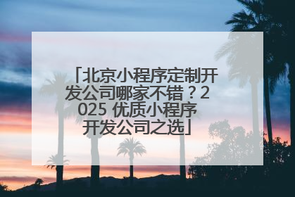 北京小程序定制开发公司哪家不错？2025 优质小程序开发公司之选
