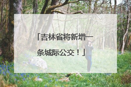 吉林省将新增一条城际公交！