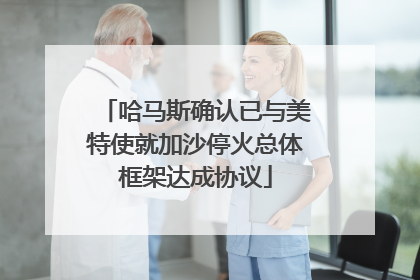 哈马斯确认已与美特使就加沙停火总体框架达成协议