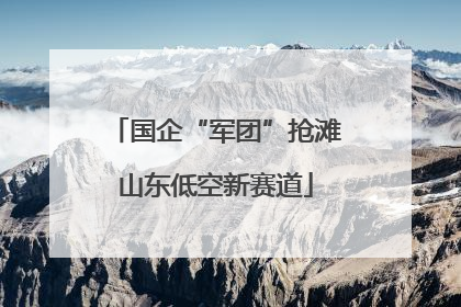 国企“军团”抢滩山东低空新赛道