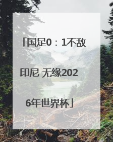 国足0：1不敌印尼 无缘2026年世界杯