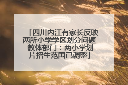 四川内江有家长反映两所小学学区划分问题 教体部门：两小学划片招生范围已调整