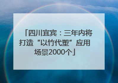 四川宜宾：三年内将打造“以竹代塑”应用场景2000个