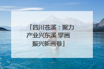 四川苍溪：聚力产业兴东溪 擘画振兴新画卷