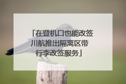 在登机口也能改签 川航推出隔离区带行李改签服务