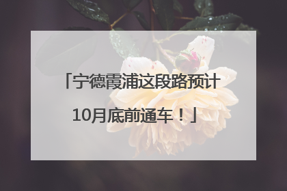 宁德霞浦这段路预计10月底前通车！