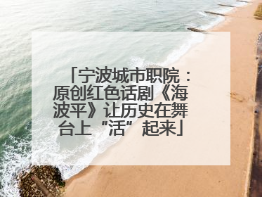 宁波城市职院：原创红色话剧《海波平》让历史在舞台上“活”起来