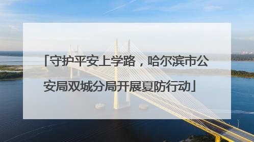 守护平安上学路，哈尔滨市公安局双城分局开展夏防行动