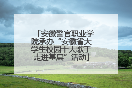 安徽警官职业学院承办“安徽省大学生校园十大歌手走进基层”活动