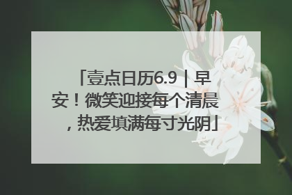 壹点日历6.9｜早安！微笑迎接每个清晨，热爱填满每寸光阴