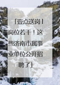 壹点送岗│岗位若干！这些济南市属事业单位公开招聘了