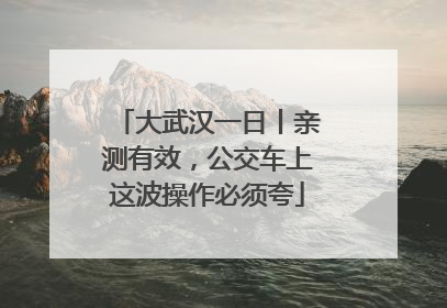 大武汉一日丨亲测有效，公交车上这波操作必须夸