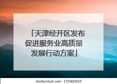 天津经开区发布促进服务业高质量发展行动方案