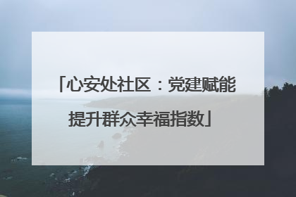 心安处社区：党建赋能 提升群众幸福指数