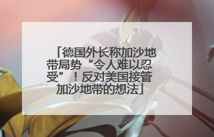 德国外长称加沙地带局势“令人难以忍受”！反对美国接管加沙地带的想法