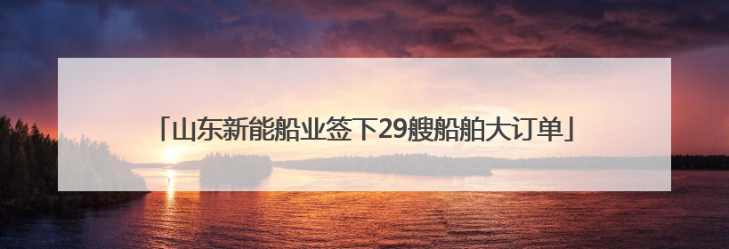 山东新能船业签下29艘船舶大订单