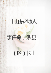 山东2地人事任命，涉县（区）长