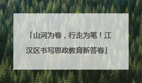 山河为卷，行走为笔！江汉区书写思政教育新答卷