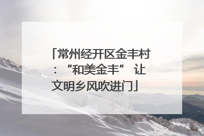 常州经开区金丰村：“和美金丰” 让文明乡风吹进门