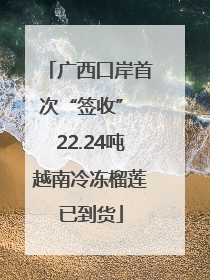 广西口岸首次“签收” 22.24吨越南冷冻榴莲已到货