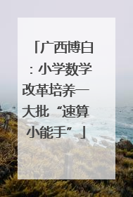 广西博白：小学数学改革培养一大批“速算小能手”