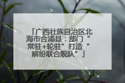 广西壮族自治区北海市合浦县：部门“常驻+轮驻”打造“解纷联合舰队”