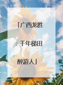 广西龙胜：千年梯田醉游人
