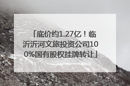 底价约1.27亿！临沂沂河文旅投资公司100%国有股权挂牌转让