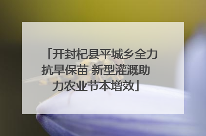 开封杞县平城乡全力抗旱保苗 新型灌溉助力农业节本增效