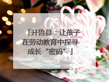 开鲁县：让孩子在劳动教育中探寻成长“密码”