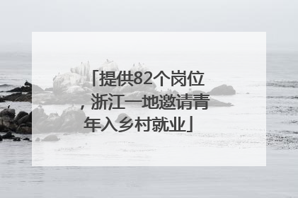 提供82个岗位，浙江一地邀请青年入乡村就业