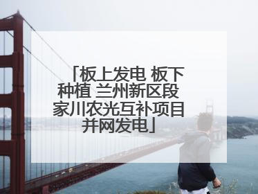 板上发电 板下种植 兰州新区段家川农光互补项目并网发电