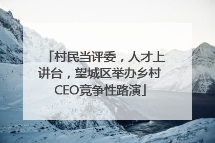 村民当评委，人才上讲台，望城区举办乡村CEO竞争性路演