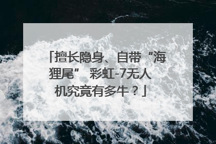 擅长隐身、自带“海狸尾” 彩虹-7无人机究竟有多牛？