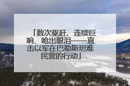 数次驱赶、连续巨响、呛出眼泪——直击以军在巴勒斯坦难民营的行动