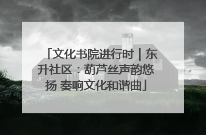 文化书院进行时｜东升社区：葫芦丝声韵悠扬 奏响文化和谐曲