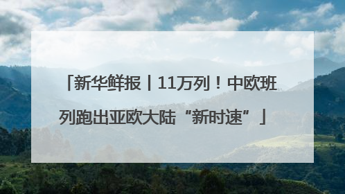 新华鲜报丨11万列！中欧班列跑出亚欧大陆“新时速”
