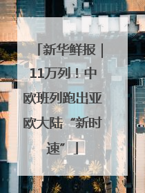 新华鲜报｜11万列！中欧班列跑出亚欧大陆“新时速”