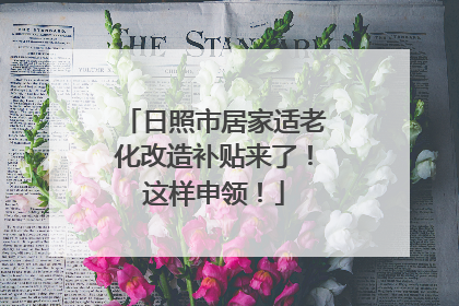 日照市居家适老化改造补贴来了！这样申领！