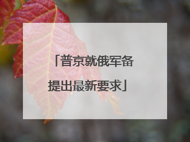 普京就俄军备提出最新要求