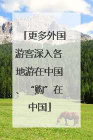 更多外国游客深入各地游在中国、“购”在中国