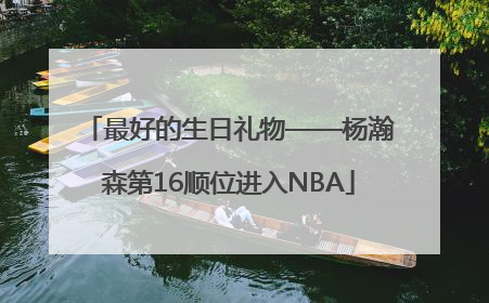 最好的生日礼物——杨瀚森第16顺位进入NBA