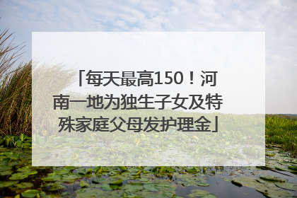 每天最高150！河南一地为独生子女及特殊家庭父母发护理金