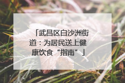 武昌区白沙洲街道：为居民送上健康饮食“指南”