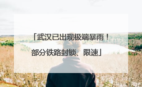 武汉已出现极端暴雨！部分铁路封锁、限速
