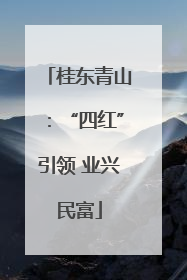 桂东青山：“四红”引领 业兴民富
